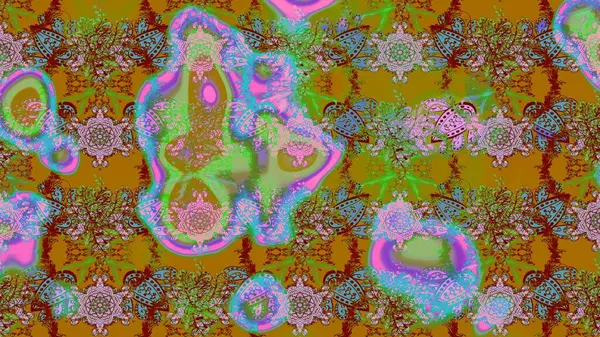 Çiçek deseni. Renkli Bahar Teması eskiz kalıbı. Raster illüstrasyonu. Chichi 'nin kumaş kalıbını çiz. Düz Çiçek Elementleri Tasarımı.