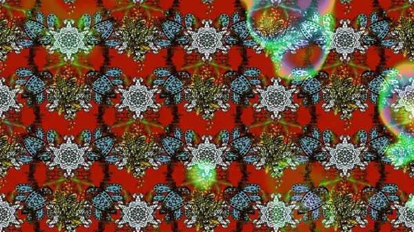 Raster Illustrasyon 'daki Çiçek Deseni' nin son moda çizimi. Güzel kumaş deseni. Düz Çiçek Elementleri Tasarımı. Renkli Yaz Teması çizim şablonu.