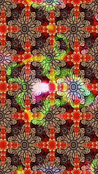 Etnik Mandala süsleme. Kullanılabilir Tekstil, tebrik kartı, boyama kitabı, telefon durumda yazdırma için. Raster kına dövme tarzı. Hint çiçek desenli madalyon desen.