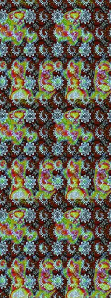 Raster illüstrasyonu. Tarafsız ve yeşil renklerde çiçekler. Raster illüstrasyonu. Asya tekstil tarzında. Çiçek desenini çiz.