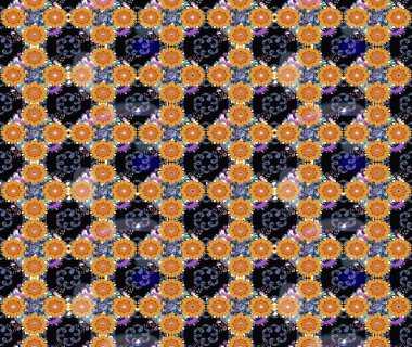 Siyah renkli çiçekler. El çizimi çiçekli soyut çizim kalıbı. Raster illüstrasyonu.