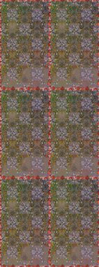 Raster Çiçek İllüstrasyonu güzel tekstil. Kahverengi ve gri renklerde etnik çiçeklerle kusursuz bir desen..