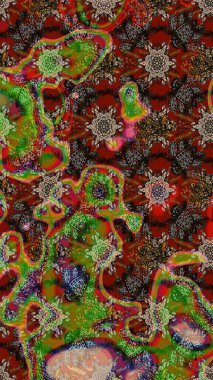 Raster deseni. Nazik, yaz çiçekleri kahverengi ve kırmızı renklerde. Küçük çiçekteki sevimli çiçek deseni. Raster illüstrasyonu.