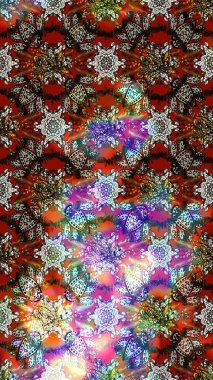 Kahverengi ve gri renklerde. Raster illüstrasyonu. 3D çiçekler, çizim.