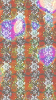 Şirin çiçekler. Raster Moda kumaş deseni. Çizgi çizimi deseni.