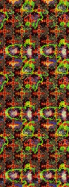 Raster illüstrasyonu. Siyah ve kahverengi renkte çiçekler. Küçük çiçekte sevimli çiçek deseni var..