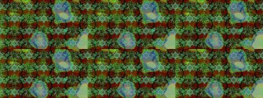 Raster düz çiçek çizim deseni. Hediye ambalaj kağıdı, tebrik kartları, posterler ve pankart tasarımı. Yeşil ve kahverengi renkte çiçekler.