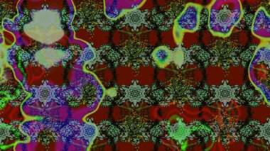 Elle boyanmış suluboya resim çizimleri, çiçekler ve bitkiler. Yeşil ve kırmızı renkte çiçekler.