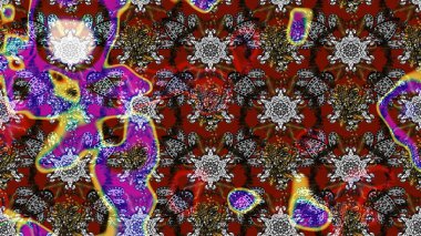 Gri ve kırmızı renkte güzel bir tekstil. Suluboya çiçekli çiçek deseni. Raster illüstrasyonu.