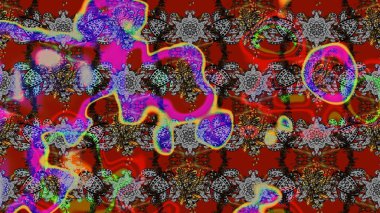 Renkli Bahar Teması eskiz kalıbı. Raster. Düz Çiçek Elementleri Tasarımı.