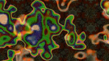 Raster illüstrasyonu. Küçük çiçekli yay deseni çiz. Suluboya tarzında kahverengi ve yeşil renkler üzerine.