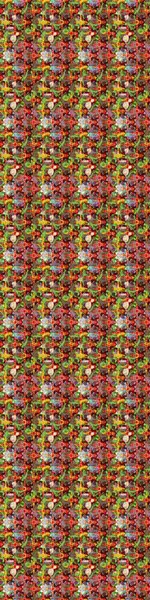 Raster düz çiçek çizim deseni. Hediye ambalaj kağıdı, tebrik kartları, posterler ve pankart tasarımı. Kırmızı ve yeşil renkte çiçekler.