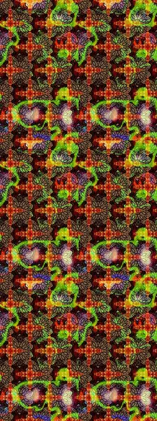 Raster illüstrasyonu. Siyah ve kahverengi renkte çiçekler. Küçük çiçekte sevimli çiçek deseni var..