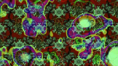 Güzel, parlak, pürüzsüz kumaş, tuval. Desen, çizim, çiçek sınırı. Raster illüstrasyonu. Kıvırcık, parlak örgü. Çiçek çelengi. Klasik eski arkaplan.