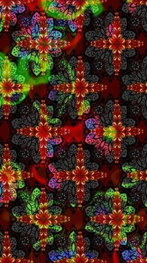 Düz Çiçek Elementleri Tasarım Raster illüstrasyonu. Çiçek desenli eskiz. Siyah ve kahverengi renkte çiçekler. Renkli Bahar Teması çizim şablonu.