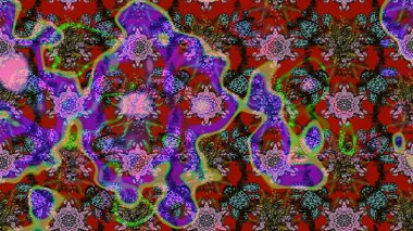 Eski usul. Eskiz geçmişi. Miles Fleur, süslü püslü bir süs. Tomurcukları papatya çiçekleri olan sevimli bir çiçek deseni. Raster illüstrasyonu. Kumaş, tekstil ve duvar kağıdı baskısı için..