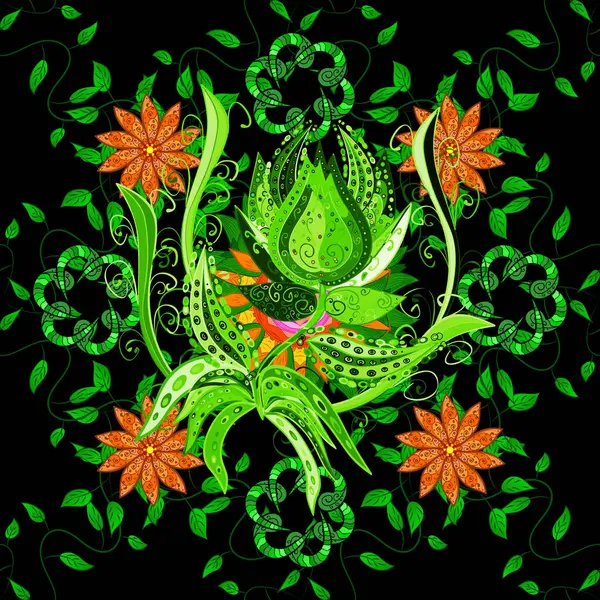 Düzenlenebilir. Siyah, yeşil çiçekli suluboya, tasarım elementleri olan zarif, pürüzsüz bir desen. Düğün davetiyeleri için çiçek deseni, tebrik kartları, hatıra defteri, baskı, hediye paketi, imalat