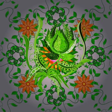 Organik elementler. Vektör deseni. Botanik dikişsiz desen. Suluboya efekti.