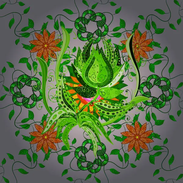 Organik elementler. Vektör deseni. Botanik dikişsiz desen. Suluboya efekti.