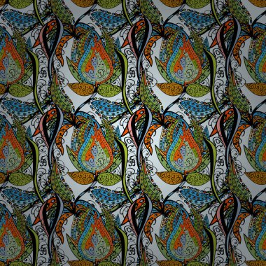 Flower. On black and neutral colors. Seamless decorative background, flower mandala. Raster illustration.