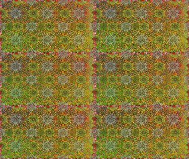 Yumuşak, bahar çiçekli arka plan. Yeşil ve kahverengi renkli çiçekler. Raster çiçek desenli ve çiçekli..