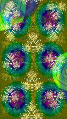 Çiçek desenli eskiz. Renkli Bahar Teması eskiz kalıbı. Yeşil renkli çiçekler. Düz Çiçek Elementleri Tasarım Raster illüstrasyonu.