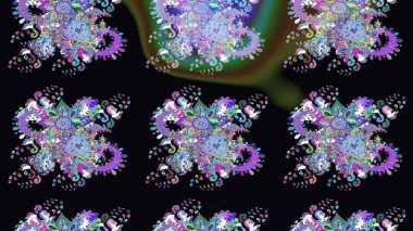 Şatafatlı bahar bahçesi dokusu. Çiçek deseni. Siyah renkte çiçek çizimi. Raster illüstrasyonu. Siyah renkte çiçekler.