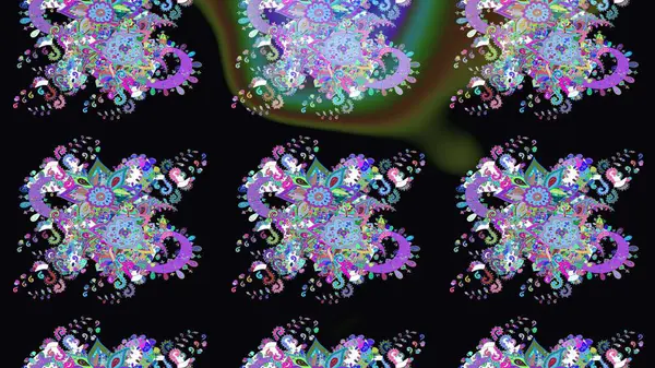 Şatafatlı bahar bahçesi dokusu. Çiçek deseni. Siyah renkte çiçek çizimi. Raster illüstrasyonu. Siyah renkte çiçekler.