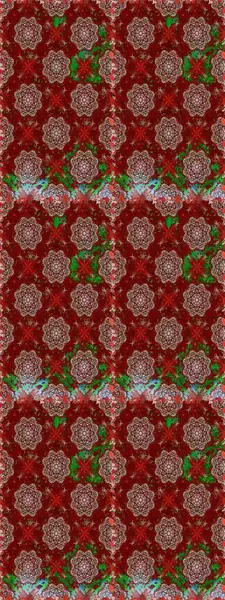 El çizimi çiçekli, soyut, pürüzsüz desen. Raster illüstrasyonu. Kırmızı renkte çiçekler.