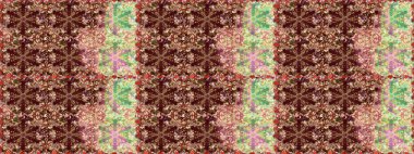 Süslü raster dekorasyonu. Barok tarzında duvar kağıdı tasarımı için kusursuz damaske deseni arkaplanı. Kahverengi ve bej renklerde altın desenli altın elementler.