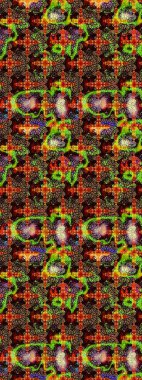 Raster illüstrasyonundaki çiçek desenli çizim. Siyah ve kahverengi renkte çiçekler.