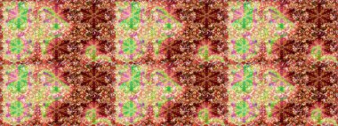 Kırmızı ve bej renklerde altın. Doğum günü kartı, davetiye ya da afiş için iyidir. Dekoratif simetri arabesk. Kusursuz ortaçağ çiçek deseni. Raster illüstrasyonu.