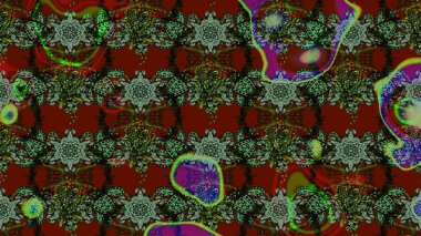 Raster deseni. Suluboya etkisi. Organik elementler. Botanik çizim deseni.