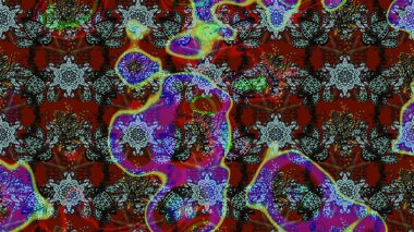 Suluboya, elle çizilmiş. Eskiz arkaplan modeli. Kahverengi ve kırmızıda çiçekler. Raster stoku.