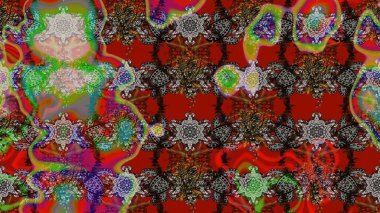 Şirin çiçekler. Çizgi çizimi kalıbı. Raster Moda kumaş deseni.