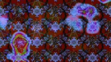 Çiçekli zambakların eskiz geçmişi. Çiçek tasarımı için inanılmaz bir kolaj cenneti tarzı. Parlak çiçekli kolaj çiçekleri kahverengi ve kırmızı.