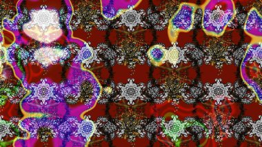 Kabile sanatı boho baskısı, klasik çiçek arkaplanı. Arkaplan dokusu, duvar kağıdı, gri ve kırmızı renkli çiçek teması. Soyut etnik raster çizim kalıbı.