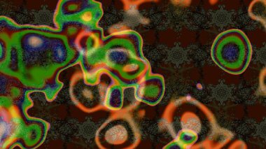 Küçük çiçekteki sevimli çiçek deseni. Raster illüstrasyonu. Kahverengi ve yeşil renkte çiçekler.