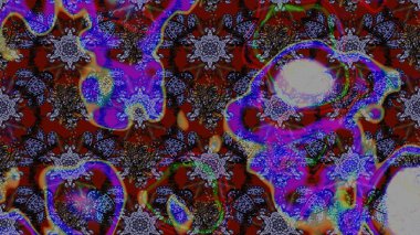 Raster Çiçek İllüstrasyonu güzel tekstil. Kahverengi ve menekşe renkleri üzerinde etnik çiçekler olan zarif eskiz deseni.