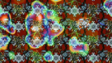 Raster geleneksel halk çiçekleri kahverengi ve yeşil renkli tekstil tasarımları için. Üzerinde gelincikler ve vadi zambakları olan renkli çiçek desenli nakış..