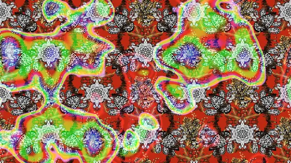 Düz Çiçek Elementleri Tasarımı. Renkli Bahar Teması eskiz kalıbı. Çocuk stili. Çiçekli çizim raster arkaplanı.