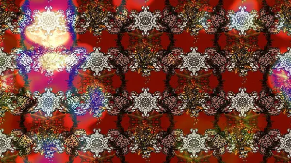 Parlak çiçekli kolaj çiçekleri kahverengi ve kırmızı. Çiçekli zambakların eskiz geçmişi. Çiçek tasarımı için inanılmaz kolaj cennet tarzı..