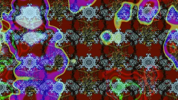 Miles Fleur, süslü püslü bir süs. Raster illüstrasyonu. Kumaş, tekstil, duvar kağıdı baskısı için. Eski usul. Eskiz geçmişi. Tomurcukları papatya çiçekleri olan sevimli bir çiçek deseni..