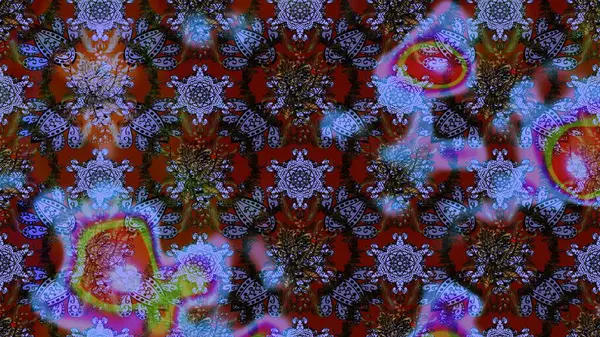 Çiçek desenli çizim. Renkli Bahar Teması eskiz kalıbı. Asya tekstil tarzında. Raster illüstrasyonu. Düz Çiçek Elementleri Tasarımı. Mavi ve kahverengi renkte çiçekler.