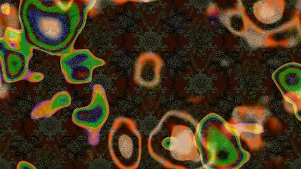 Raster Floral Illustration, Asyalı tekstil. Kahverengi ve gri renkte etnik çiçeklerle süslenmiş zarif bir eskiz..