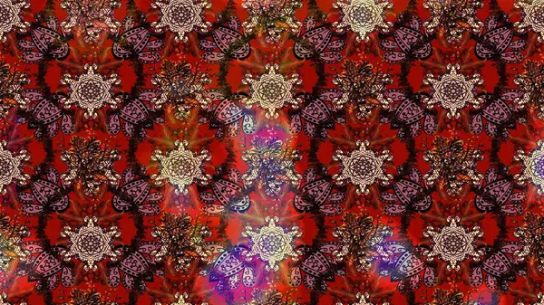 Renkli Bahar Teması eskiz kalıbı. Güzel kumaş deseni. Raster illüstrasyonundaki çiçek desenli çizim. Düz Çiçek Elementleri Tasarımı.