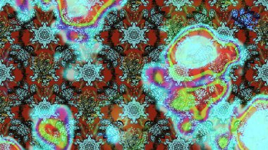 Mavi ve kahverengi renklerde. Soyut çiçek çizim kalıbı arka planı. Raster illüstrasyonu. Raster deseni. Küçük çiçekte sevimli çiçek deseni var..