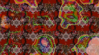 Raster illüstrasyonu. Güzel kumaş deseni. Karalama çiçeği. Düz Çiçek Elementleri Tasarımı. Zentangle soyut çiçekleri. Renkli Bahar Teması çizim şablonu.