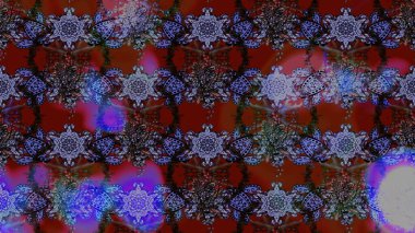 Renkli Bahar Teması eskiz kalıbı. Çiçekli çiçek deseni, suluboya. Raster illüstrasyonu. Kırmızı ve mor renkte çiçekler. Düz Çiçek Elementleri Tasarımı.