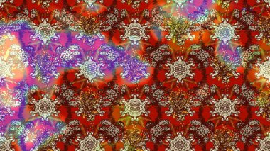 Çiçekli çiçek deseni, suluboya. Düz Çiçek Elementleri Tasarım Raster illüstrasyonu. Kahverengi ve kırmızı renkte çiçekler. Renkli Bahar Teması çizim kalıbı..